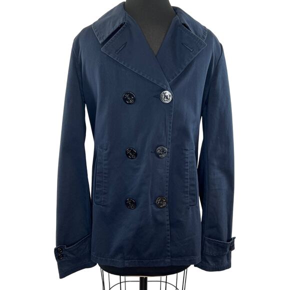 Fidelity Gerald & Stewart Navy Blue Double Breasted Women's Military Jacket Sz L - Picture 1 of 6